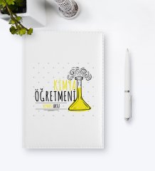 BK Gift Kişiye Özel Kimya Öğretmeni 2023  Beyaz Deri Ajanda  5
