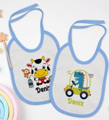 BK Kids Kişiye Özel İsimli 2âli Mavi Mama Önlüğü-14