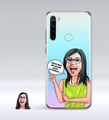 Kişiye Özel Bayan Kolay Yetişmiyor Karikatürlü Xiaomi Redmi Note 8 İnce Şeffaf Silikon Telefon Kapağı-5