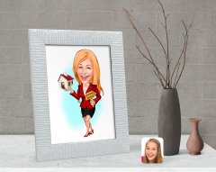 Kişiye Özel Kadın Emlakçı Karikatürlü Dekoratif Çerçeve-2