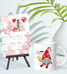 BK Gift Kişiye Özel Yılbaşı Tasarımlı Kupa Bardak ve 13x18cm Fotoğraf Kartlı Şövaleli 2023 Takvim Hediye Seti-24