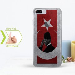 Iphone 7 Plus İnce Şeffaf Silikon Telefon Kapağı (Atatürk-1)