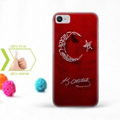 Iphone 7 İnce Şeffaf Silikon Telefon Kapağı (Atatürk-3)