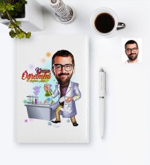 Kişiye Özel Bay Kimya Öğretmeni Karikatürlü 2023 Deri Ajanda & Kalem Hediye Seti - 2
