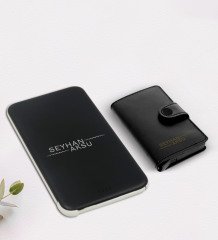 Kişiye Özel İsimli Mekanizmalı Cüzdan Kartlık ve 5.000 Mah Powerbank Hediye Seti-14
