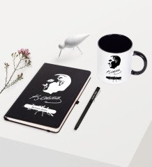 Kişiye Özel Atatürk Temalı Siyah Defter Kalem Kupa Seti - 4
