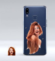 Kişiye Özel Kadın Animasyon Karikatürlü Samsung Galaxy A10s İnce Şeffaf Silikon Telefon Kapağı-9