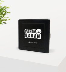 Kişiye Özel Canım Babam Tasarımlı Siyah Metal Sigara Tabakası-6