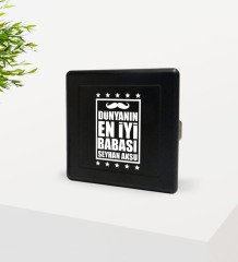 Kişiye Özel Dünyanın En İyi Babası Tasarımlı Siyah Metal Sigara Tabakası-5