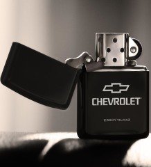 Kişiye Özel Chevrolet Benzinli Siyah Metal Çakmak