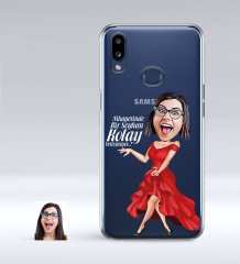 Kişiye Özel Bayan Kolay Yetişmiyor Karikatürlü Samsung Galaxy A10s İnce Şeffaf Silikon Telefon Kapağı-1