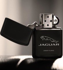 Kişiye Özel Jaguar Benzinli Siyah Metal Çakmak