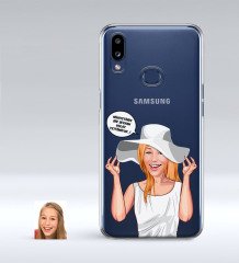 Kişiye Özel Bayan Kolay Yetişmiyor Karikatürlü Samsung Galaxy A10s İnce Şeffaf Silikon Telefon Kapağı-6
