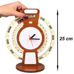 Sublimasyon MayaTakvimli Saat 25 cm -Ceviz