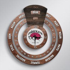 Kişiye Özel Mesleki Psikolog Sonsuz Maya Takvimi Ahşap Duvar Saati - 1
