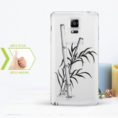 Kişiye Özel Samsung Galaxy Note 4 İnce Şeffaf Silikon Telefon Kapağı (Yaprak Temalı-7)