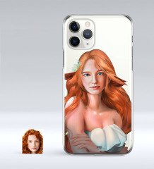 Kişiye Özel Kadın Soyut Karikatürlü iPhone 11 Pro İnce Şeffaf Silikon Telefon Kapağı-17