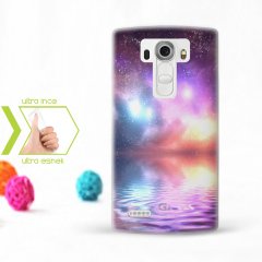 Kişiye Özel LG G4 İnce Şeffaf Silikon Telefon Kapağı (Galaxy Temalı-2)