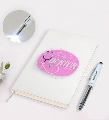Kişiye Özel Doktor Tasarımlı Defter ve Dokunmatik Işıklı Kalem Seti-15