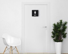 BK Home Erkek WC Kapı Yönlendirme Levhası