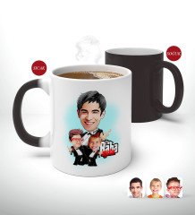 Kişiye Özel Godfather Baba Oğullar Karikatürlü Sihirli Kupa Bardak-1