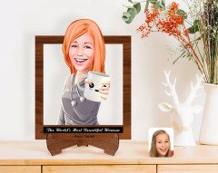 Personalized Women's Day The Most Beautiful Woman in the World with Cartoon Wooden Stand 3D Trinket-11