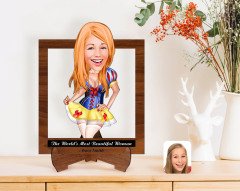 Personalized Women's Day The Most Beautiful Woman in the World with Cartoon Wooden Stand 3D Trinket-18