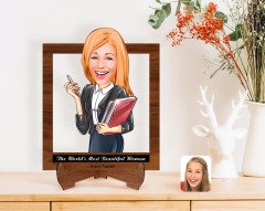 Personalized Women's Day The Most Beautiful Woman in the World with Cartoon Wooden Stand 3D Trinket-42