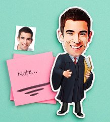 Kişiye Özel Bay Avukat Karikatürlü Ahşap Magnet-1