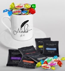 Kişiye Özel Avukat Türk Kahvesi Fincanı Selamlique Karışık Türk Kahvesi ve Haribo Şeker Hediye Seti-6