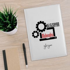 Kişiye Özel Mesleki Bilgisayar Mühendisi 2023 Beyaz Deri Ajanda - 2