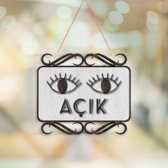 Kişiye Özel Açık & Kapalı Ahşap Uyarı Levhası - 1