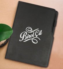 BK Gift Kişiye Özel İsimli Siyah Termo Deri Not Defteri 15x21cm-5