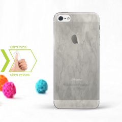 Kişiye Özel Iphone 5 - 5S İnce Şeffaf Silikon Telefon Kapağı (Mermer Temalı-4)