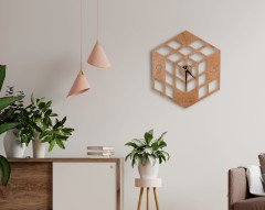 BK Gift Dekoratif 45cm Ahşap Duvar Saati-120