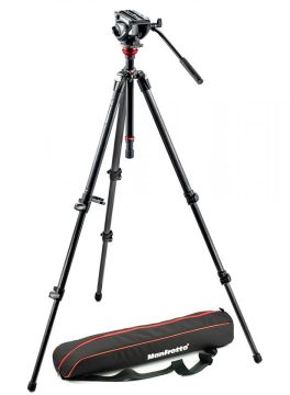 Manfrotto 755CX3 Carbon Video Tripod + MVH500AH Video Başlık